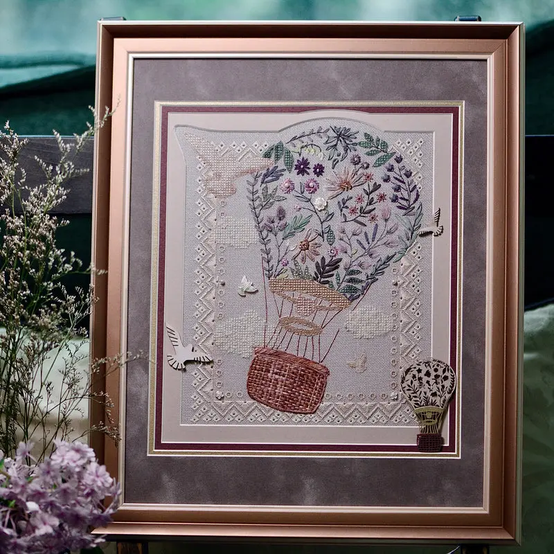 Hot Air Balloon-DIY Cross Stitch Kit – Create Beautiful Handmade Embroidery Art