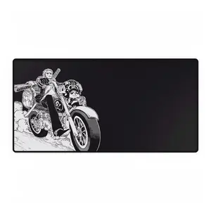 Roronoa Zoro and Chopper Minimal Black Playmat, Anime Mouse Pad, Desk Mat, PC Accessories.