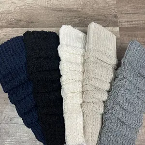 Leg warmer knit boot socks stretchy