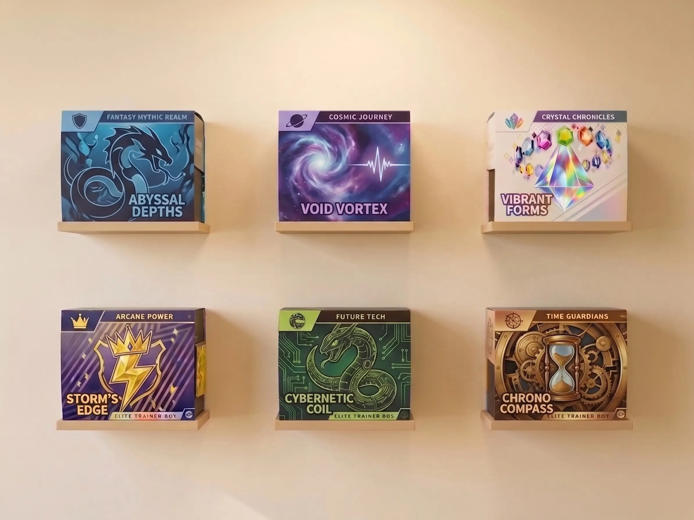 Floating ETB Wall Mount | Secure Screw-In Elite Trainer Box Display Bracket | TCG Storage Stand for Sealed Collections