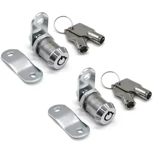 2Pcs Tubular Cam Lock 1 inch Cabinet Lock Keyed Alike with Finish for Vending Machine Tool Box ATM