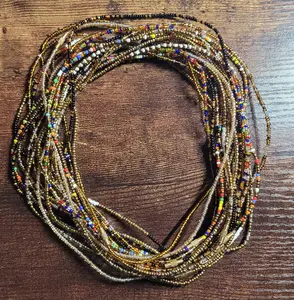 38" SCREW ON EARTH TONE Waist Beads BUNDLE with Screw-On Clasp for Women