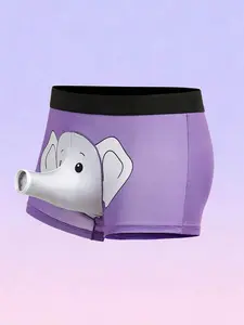 Men's Comfortable Breathable Sexy Elephant Print Boxer Briefs