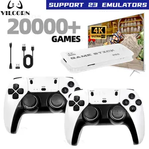 M15 Retro Game Stick, 4K HD Output & Wireless Controller Plug and Play Video Game Console with 20000+ Games For PS1 NES GBA Arcade Games, Arcade Game Console, Wireless Game Controllers