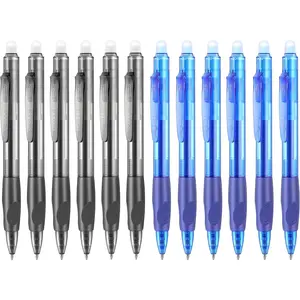 Erasable Pens Click Fine Point 0.7 mm Retractable Erasable Gel Pens for Completing Sudoku and Crossword Puzzles 12 Pack (Black&Blue)
