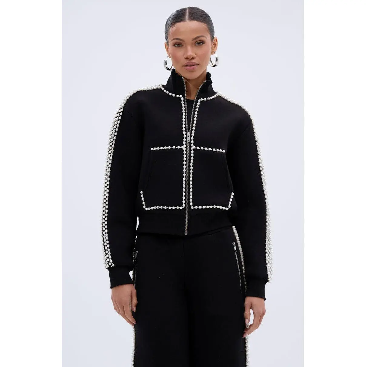 PEARL GIRL ZIP UP SWEATSHIRT