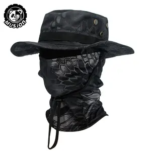 Musion Boonie Balaclava Hat Face Mask Set, Full Balaclava, Wide Brim Sun Protection Windproof Foldable Storage, Unisex Outdoor Fishing Camping Hunting
