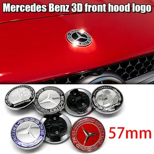 Car 3D Logo Decal Sticker, Front Rear Engine Hood Trunk Emblem, Metal Texture Badge, Car Exterior Upgrade Accessories, Car Decals, Car Stickers for Mercedes Benz W203 W204 W212 W213 W222 W221 C E S Class