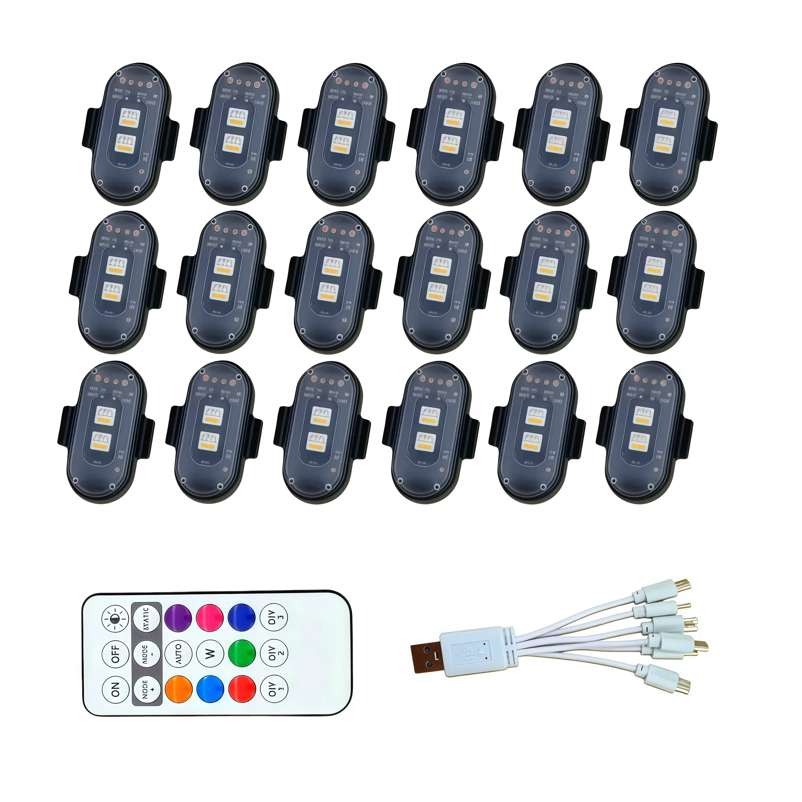 Colorful USB Charging LED Light Set - IP65 Waterproof Automotive & Motorcycle Interior Decor Accessory, Long-Lasting Campsite Mood Lighting, Memory Function for Favorite Mode, Usb Charge