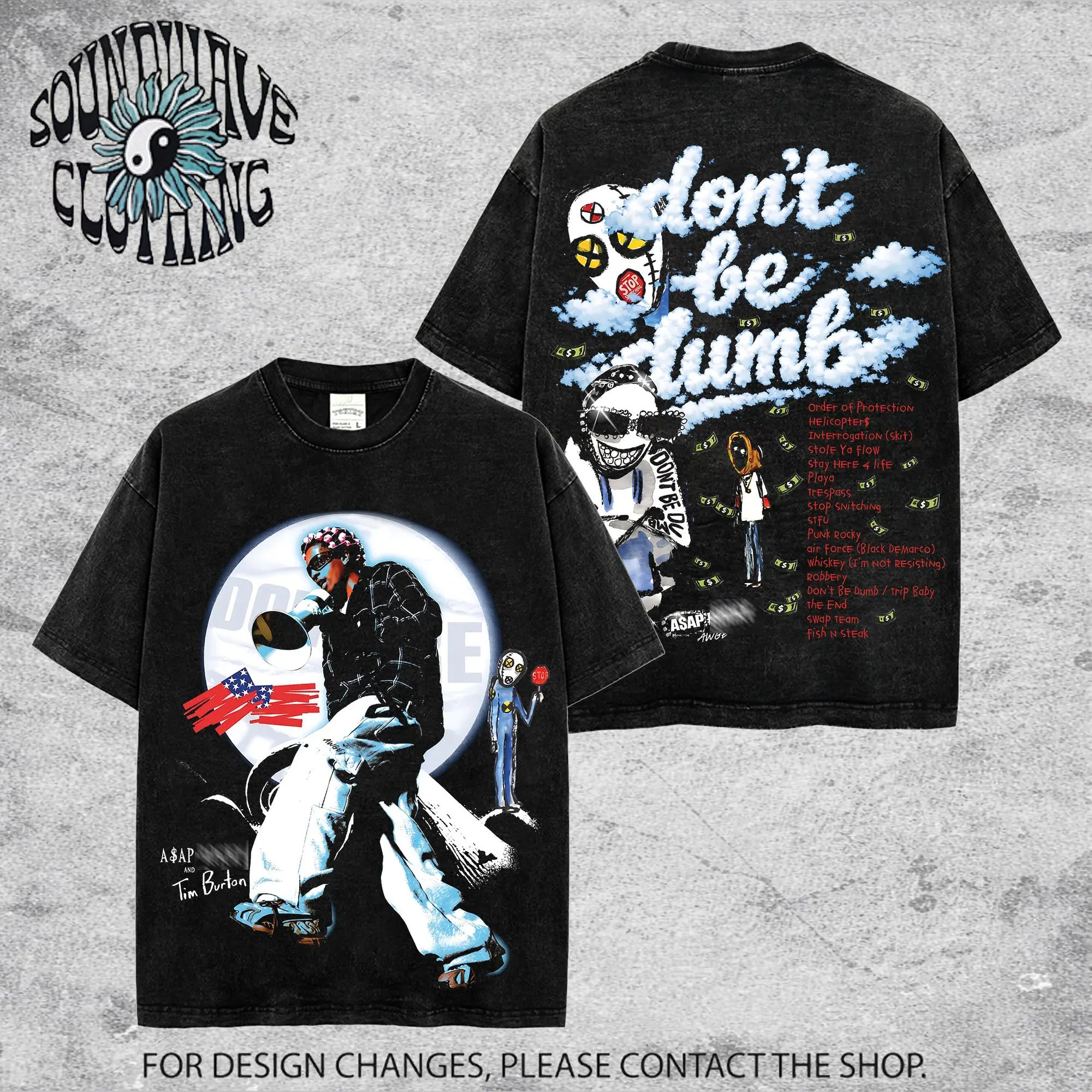 Rocky Don't Be Dumb 2026 Merch #3 - Asap Mob Fans High-quality Cotton T-Shirt, Rakim Mayers Fan Shirt Hip-Hop Shirt, Don't Be Dumb Tour Merch, Gift For Flacko Rap Fan Graphic Tee