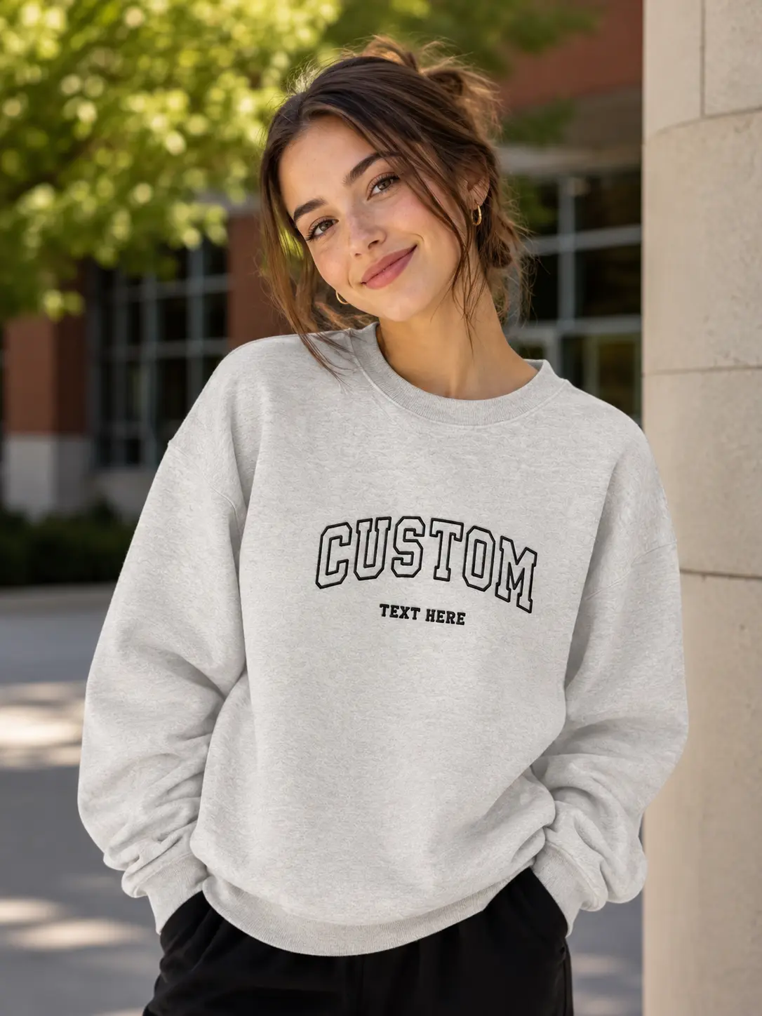 Custom Embroidered College Letter Sweatshirt for Women, Retro Oversized Varsity Crewneck Pullover, Personalized Collegiate Sweatshirt, Preppy Casual College Spirit Wear, Cozy Fall Outfit
