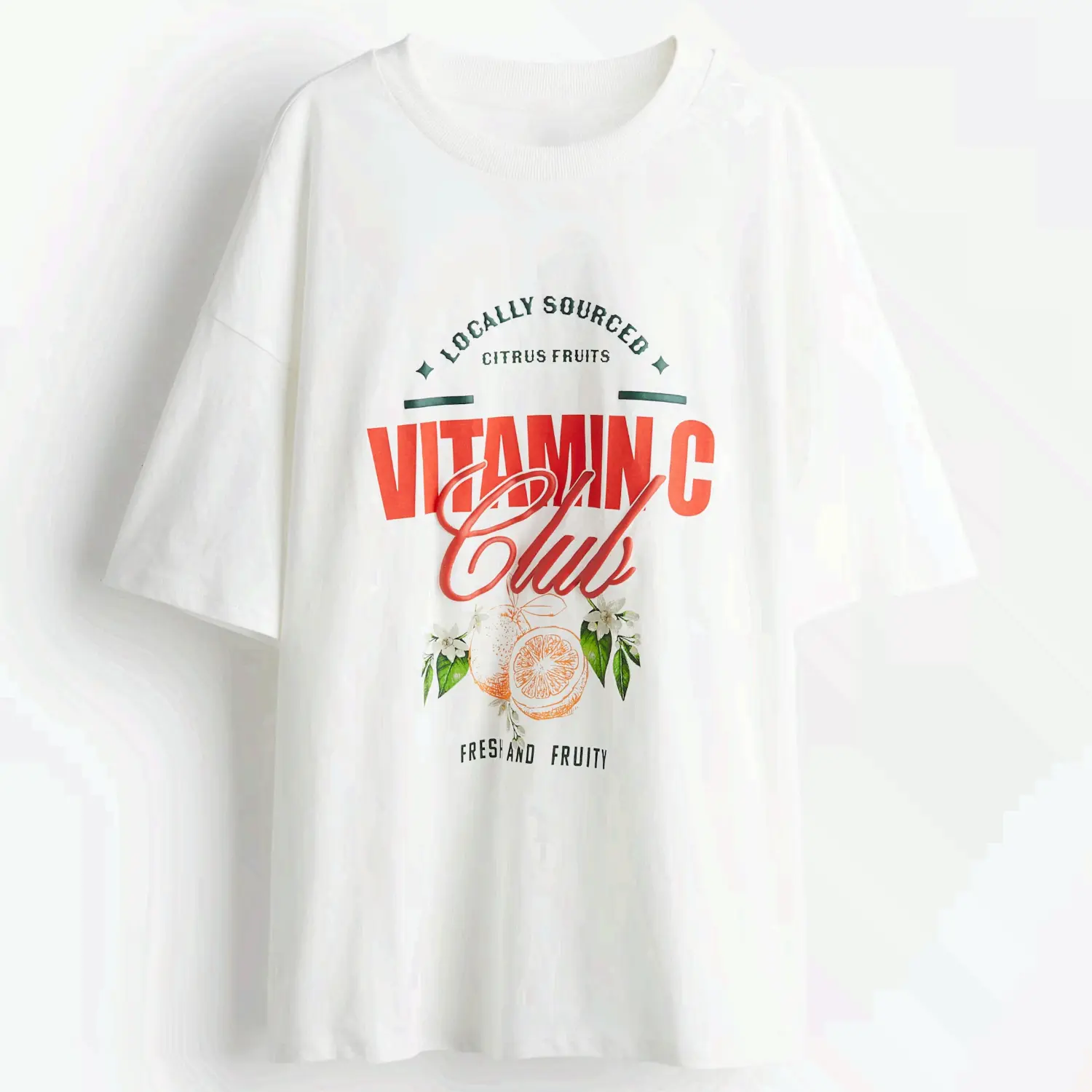 Women's Oversized Vitamin C Club Graphic Tee - Short Sleeve, Breathable, Lightweight Cotton Tshirt with Retro Citrus Orange Digital Print, Casual Streetwear Fit for Summer Jeans Fans, Vibe