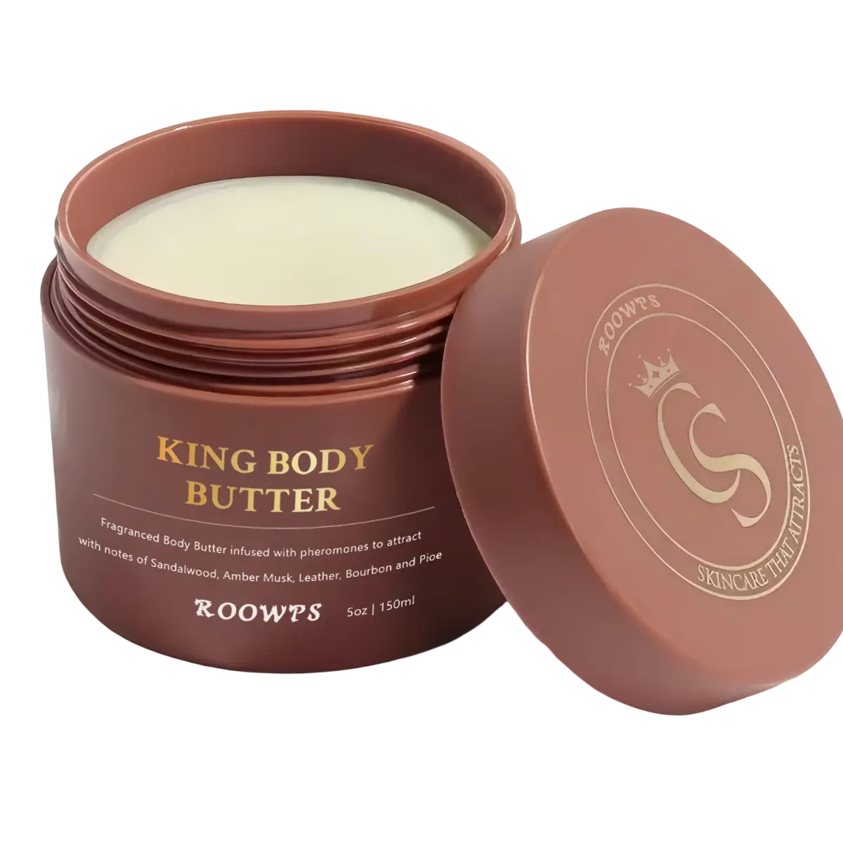 ROOWPS King Body Butter Cologne - Organic Scented Body Care Single Item, Gentle Nourishing Moisturizer with Natural Honey, Shea & Jojoba for Sensitive Radiant Skin, Daily Fragrance & Moisture Boost