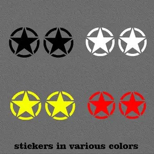 1PC "Paired Geometric Five-Point Star + Ring + Multi-color Optional" Car Minimalist Hardcore Sticker Symmetric-Style Decor Decal For Car Body, Window, Rearview Mirror Exterior Cross-border Hot Minimalist Symmetric Goodie
