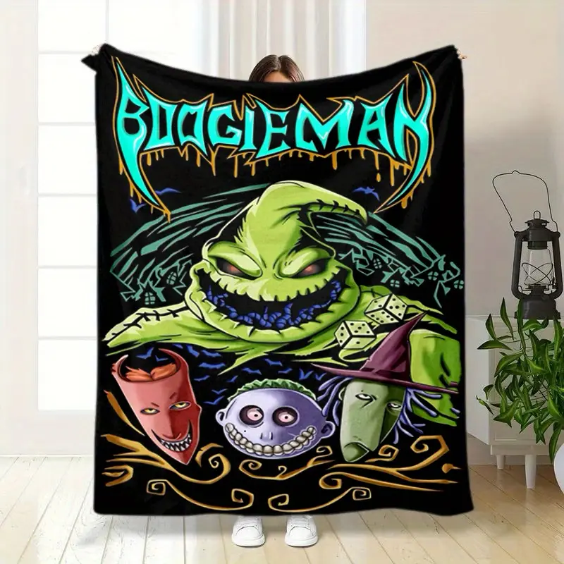The Nightmare Before Christmas Themed Printed Blanket - Soft, Durable All Season Dark Gothic Blanket, Suitable for Sofas, Bedrooms, All Season Blankets, Dark Gothic Blankets