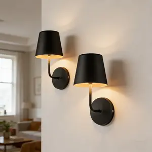 Modern LED Wall Lights Set of 2, Touch Dimmable Remote Control, Wireless Adjustable Brightness, Ideal for Hallway Bedroom Bedside, Dimmable Lighting, Modern Mood Lighting, Dimmable Lamp