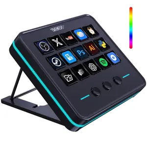 Macro Keypad, Stream Controller Deck Gaming Streaming Shortcut Keyboard, 18 Programmable  Customizable Visual AI Pad USB Soundboard for OBS, YouTube, Desk Office Setup, Laptop, PC,