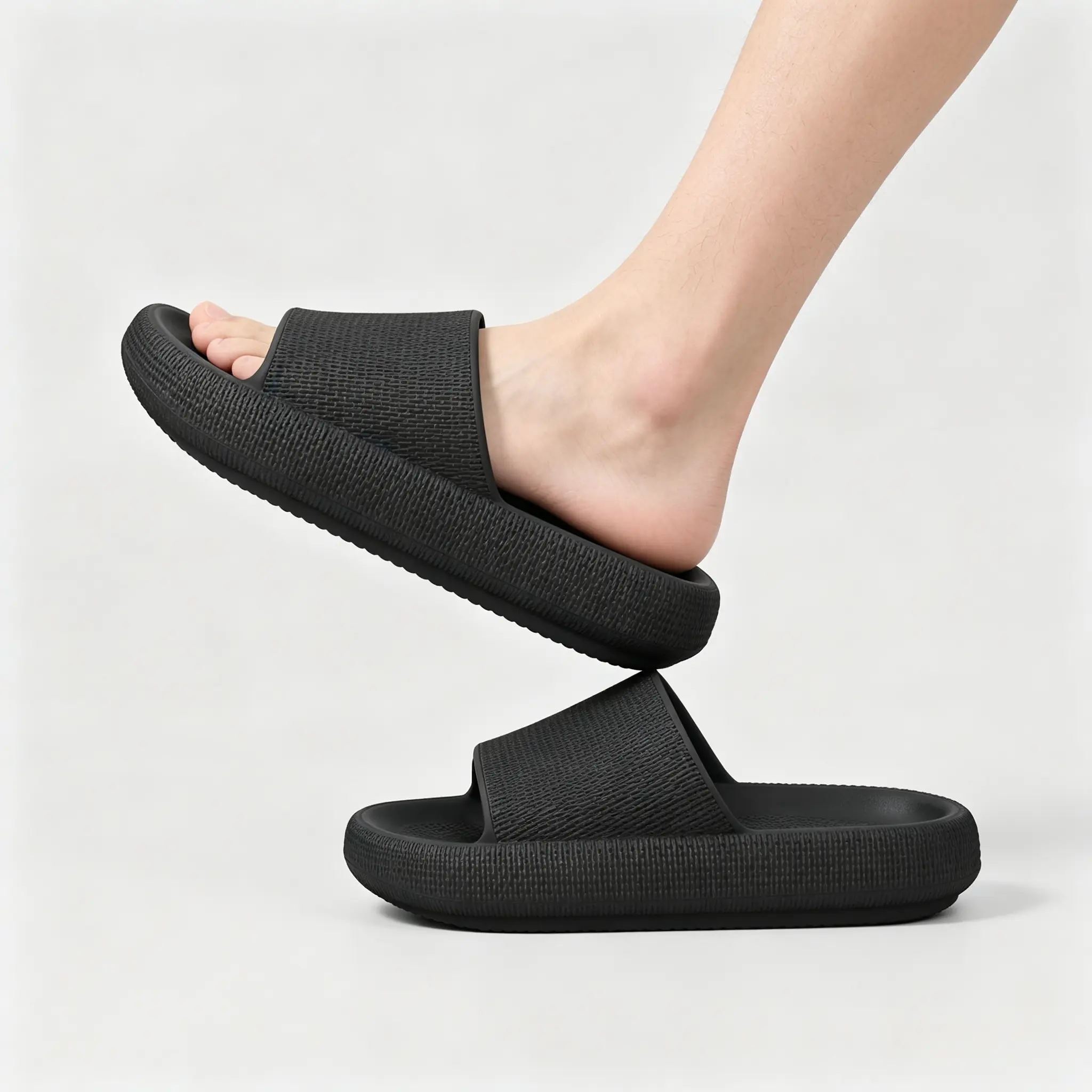 Women's Cloud Pillow Slides - EVA Rubber Casual Slippers with Arch Support, Waterproof, Anti-Slip for Indoor, Outdoor Use