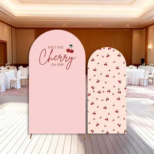 15-day Delivery She's the Cherry on Top Baby Shower Arch Backdrop Cover Girl Pink Little Cherry Party