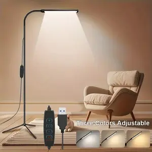 96led Floor Lamp, Adjustable Brightness, Three Color Temperatures, USB Powered, Flexible Neck Design, Ideal for Makeup, Nail Care, Reading, Living Room, Bedroom, Office, Beauty Salon