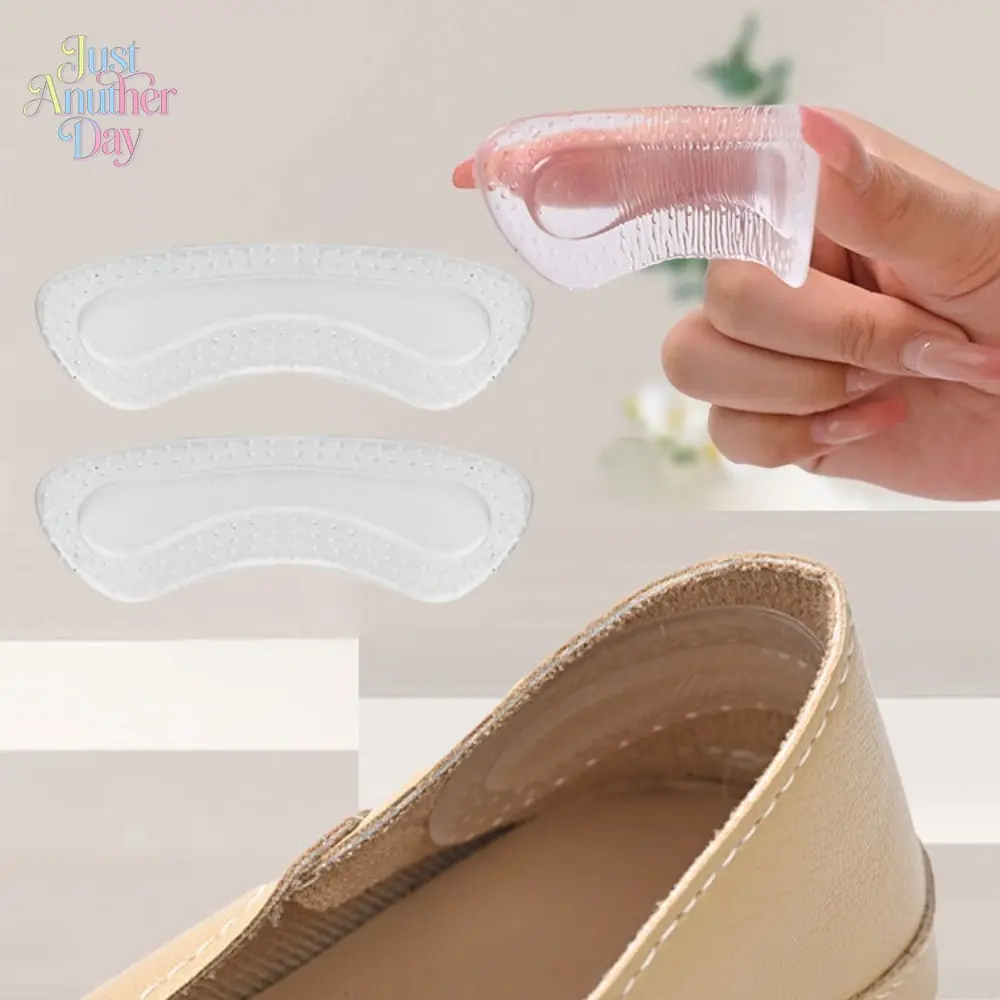 4Pairs GEL Heel Grips, Anti-Blister Anti-Slip Heel Liners with Massage Particles, Self-Adhesive Shoe Pads for Loose Shoes