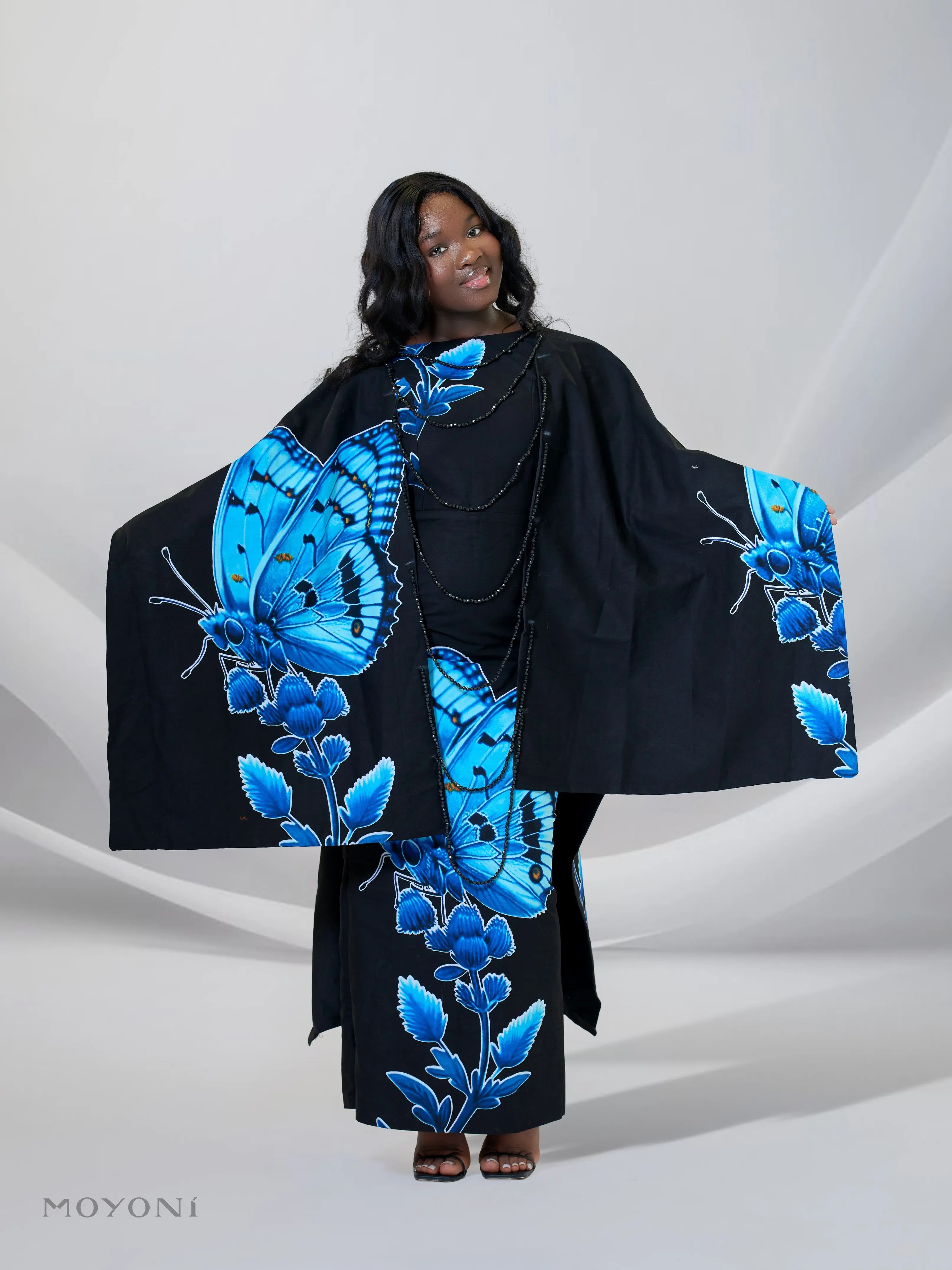 Royale African Print Cape & Skirt Set – Handmade Two-Piece Kitenge Outfit, Modest Regal Cape Gown for Weddings, Church & Formal Occasions