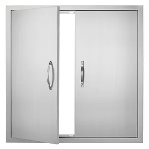 【Father's Day】VEVOR BBQ Access Door, 31W x 31H Inch Double Outdoor Kitchen Door, Stainless Steel Flush Mount Door, Wall Vertical Door with Handles, for BBQ Island, Grilling Station, Outside Cabinet