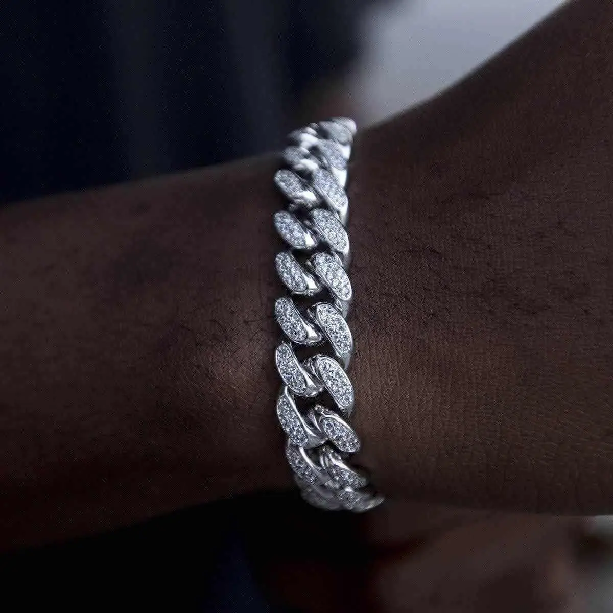 GLD Diamond Cuban Link Bracelet in White Gold - 12mm - Perfect Gift #tiktokshopsummersale