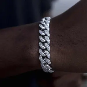 Diamond Cuban Link Bracelet in White Gold - 12mm - Perfect Gift