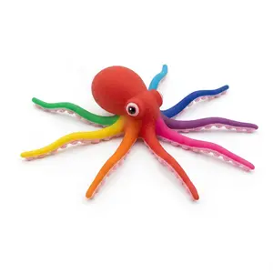 Octopus Fidget Toy with Suction Cups, 3D Bendable Silicone Sensory Desk Toy for Stress Relief & Anxiety, Quiet Travel Essential,Portable Phone Stand Gift，Portable Gift for Kids, Teens and Adults squishy