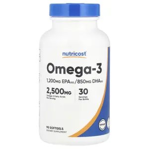 Nutricost Omega-3, 90 Softgels (833 mg per Softgel)