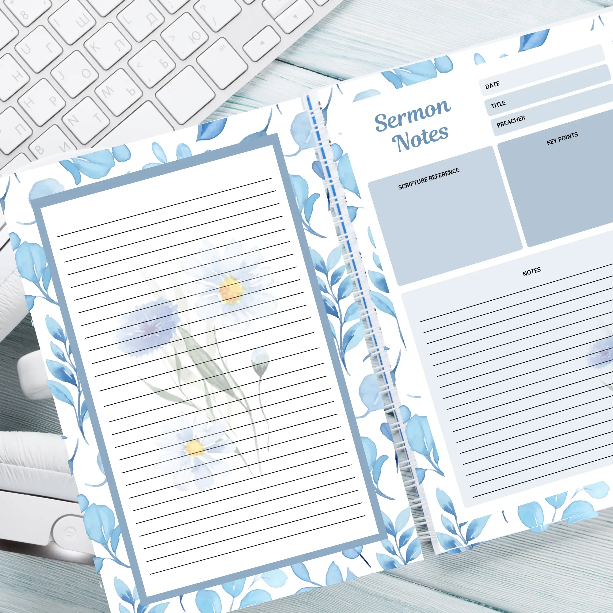 Sermon Notes Notebook for Church Journaling