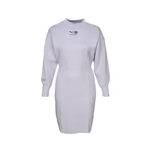 PUMA Womens X Schomburg Sweater Long Sleeve Midi Dress Casual Casual - Blue
