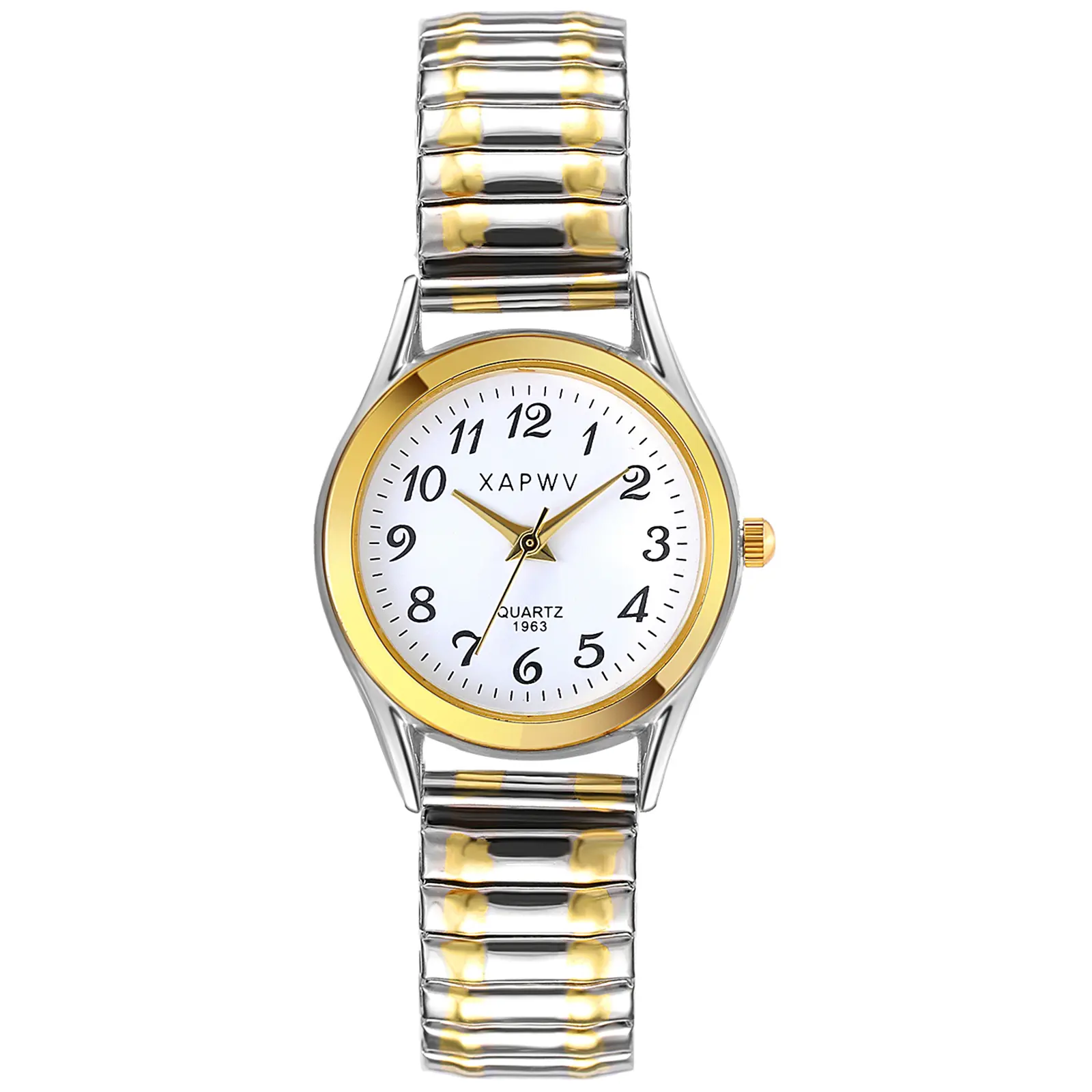OIDEA Unisex Minimalist Alloy Stretch Strap Wristwatch with Easy-Read Dial, Large Arabic Numerals and Luminous Hands, Easy-Read Arabic Numerals, Any Season Or Occasion