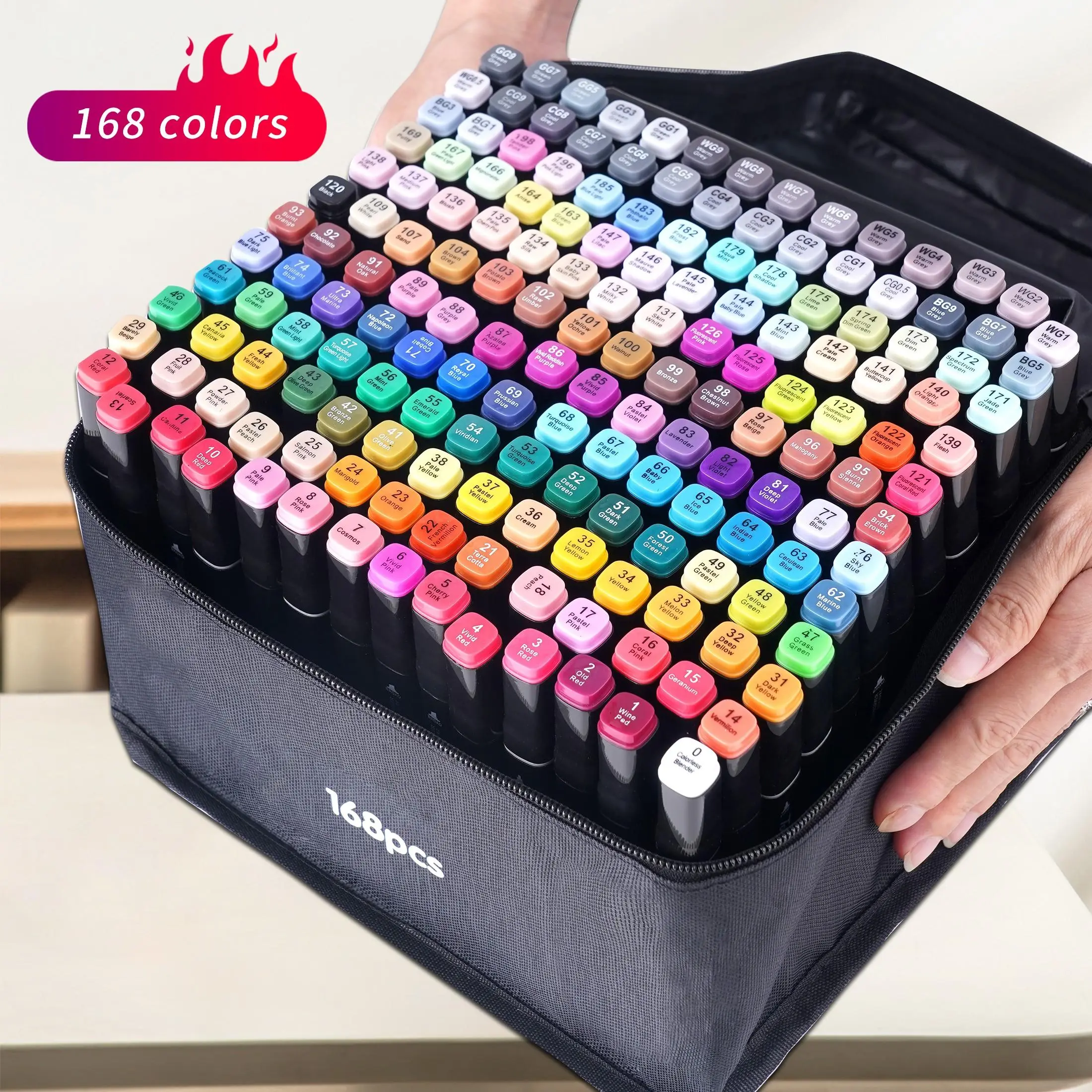 Double-ended Marker Pen Set, Art Drawing Pens, 12/30/36pcs Art Marker Set, Watercolor Brush Pens for Students, Dual Tip Oil-Based Markers, Art Supplies, Artist Supplies, Christmas & New Year Gift, School Stationery