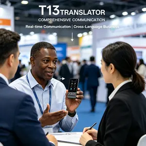 Ai Language Touchscreen Translator Device, Supports 138+ Languages, Real-Time Voice and Image Translation, Offline Mode, Rechargeable Microphone