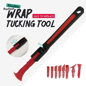 9-In-1 Vinyl Packaging Tool Set, Professional Car Wrapping Tools, Automotive Tool Kit, Flexible Micro Scraper for Tight Seams, Edge Wrapping, Film Cutting