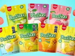 (XL bags) The Everything Peelerz AMOS Peelerz Fruit Gummy Variety Pack, Green Apple, Lychee, Peach, Lemon, Pineapple, Mango & Banana Peelable Soft Candy, Assorted Chewy Gummies Candy Snack