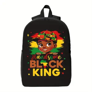 Best Trendy Boys Backpack - African King Graphic Backpack with Handsome Black King Text, Lightweight School Bag, Adjustable Shoulder Straps, Zipper Closure, for Teens & Adults - Birthday/Valentine's Gift Idea, Travel Accessory, Urban Fashion Supplies