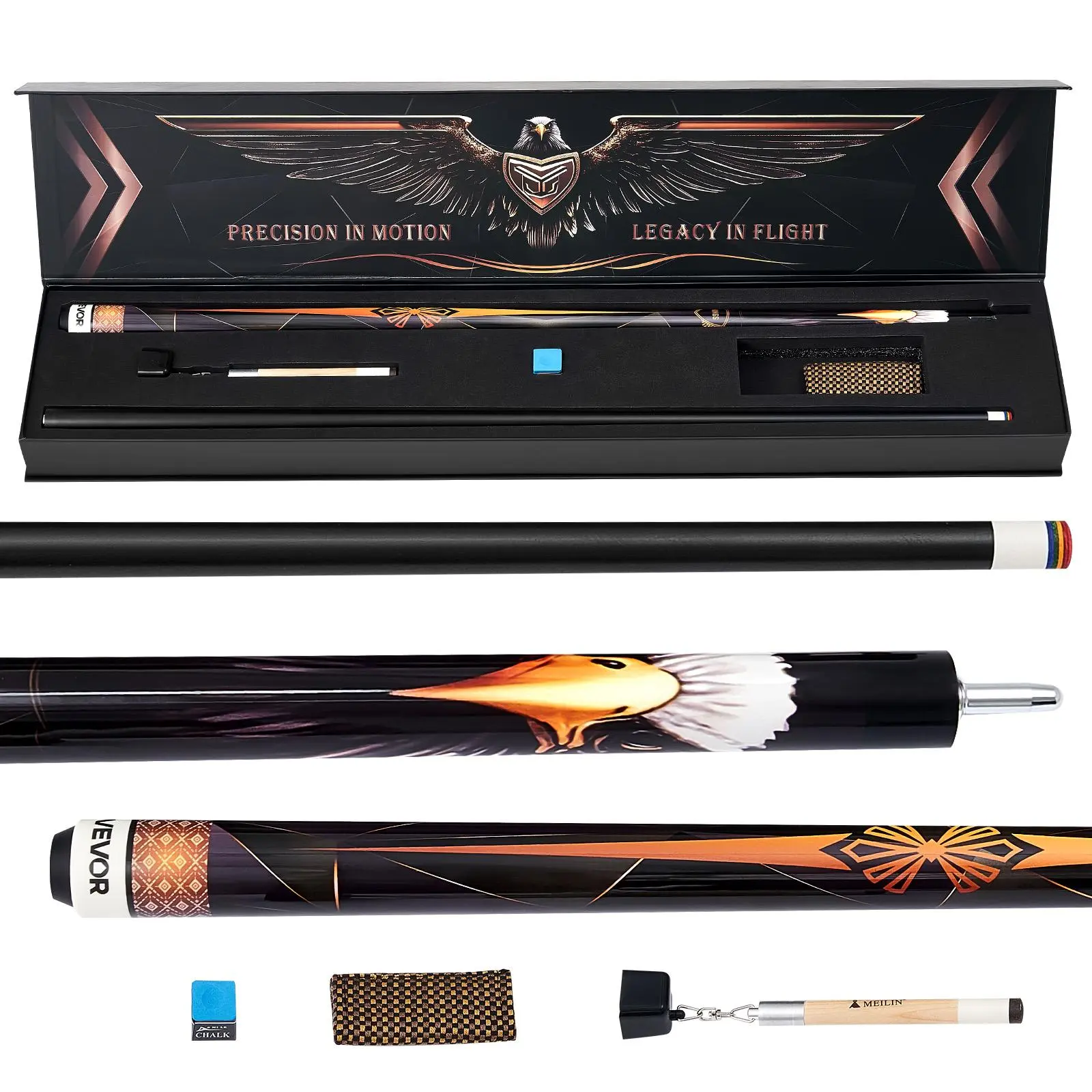 VEVOR Pool Cue, 1 Piece Pool Stick, 58 inch & 19 oz Canadian Maple Wood Billiard Pools Cue Stick with Multi-Layer Tip & ABS Connection Ring, Cues Sticks for Professional Pool Table, Bar, Home, Office#SohoChic