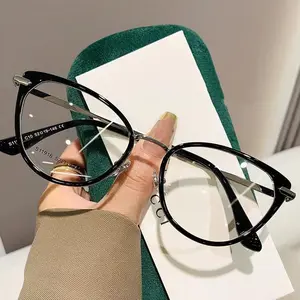 Women's Fashion Cat Eye Myopia Glasses Unisex Blue Light Blocking Computer Glasses Trendy Near Sight Eyeglasses 0-1.0-4.0