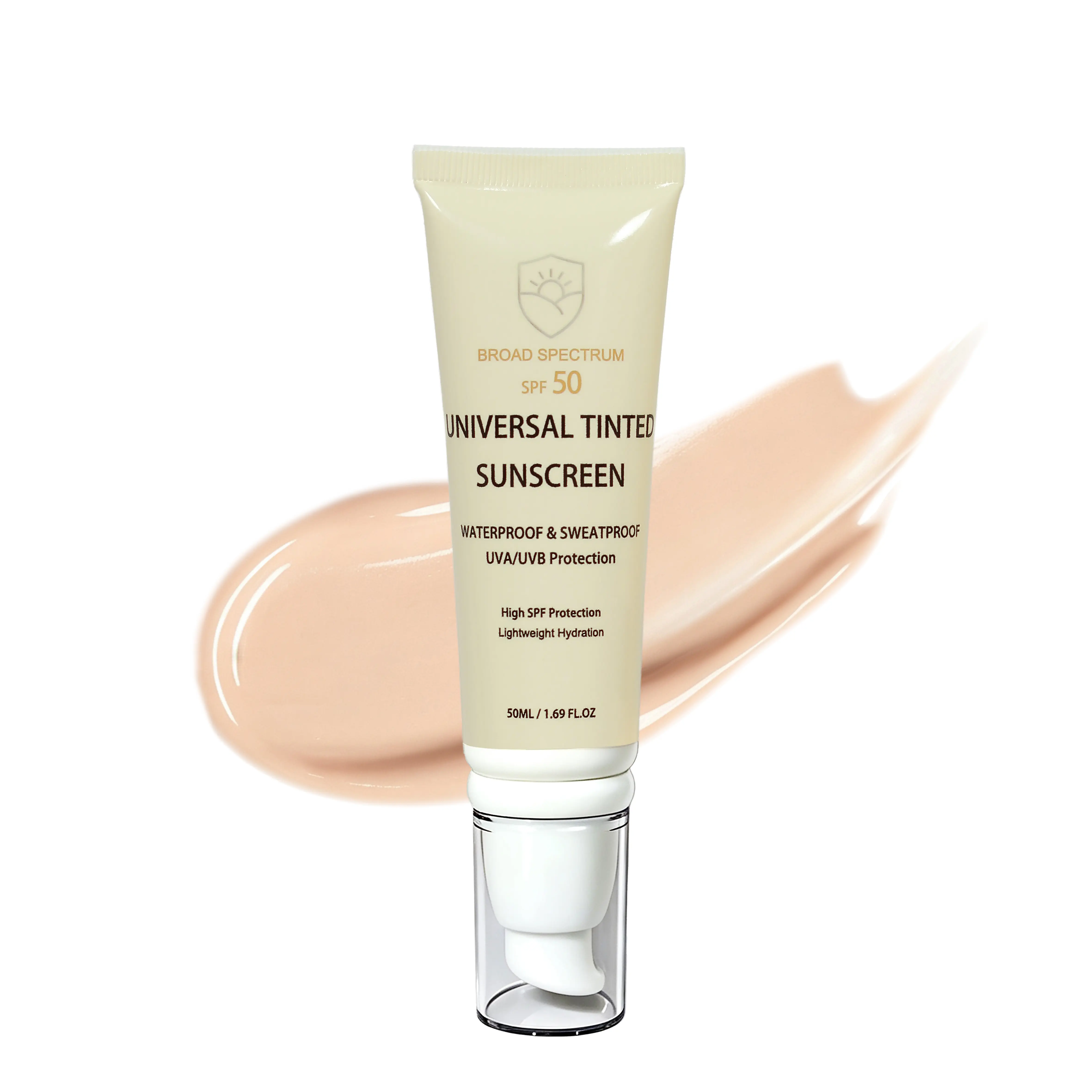 Universal Daily Tinted Fluid Sunscreen 50mL | SPF 50, Broad Spectrum Protection, Mineral based Sunscreen, Makeup Glowy skincare