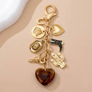 WESTERN HEART CROSS HAT BOOT HEART BAG CHARM | 80K096