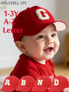 1PC Adjustable Baseball Cap for Kids Aged 1-3 Years, 26 Letters A-Z Available, Unisex Sun Hat for Daily Casual Wear, Adjustable Caps