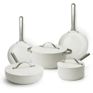 Alva Mobi 8-Piece Ceramic Nonstick Cookware Set with Aluminium Pans, Glass Lids, Heat-Resistant Handles, Oven-Safe Design