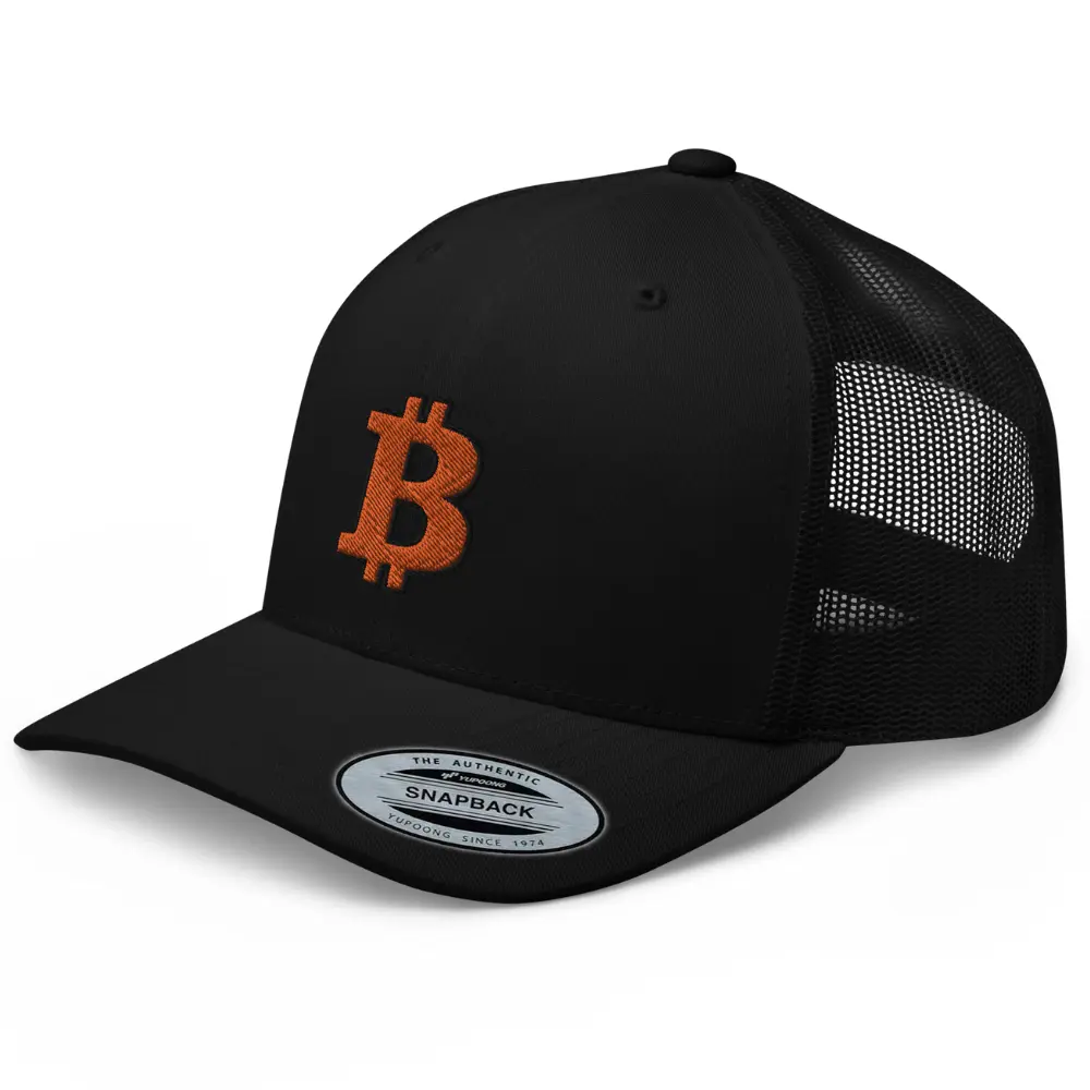 RIVEMUG BTC Bitcoin Trucker Hat Curved Bill Mid Crown Adjustable Crypto Cap