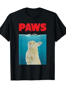 Paws Bunny T-Shirt Funny Parody Rabbit Lover Gifts - 220g