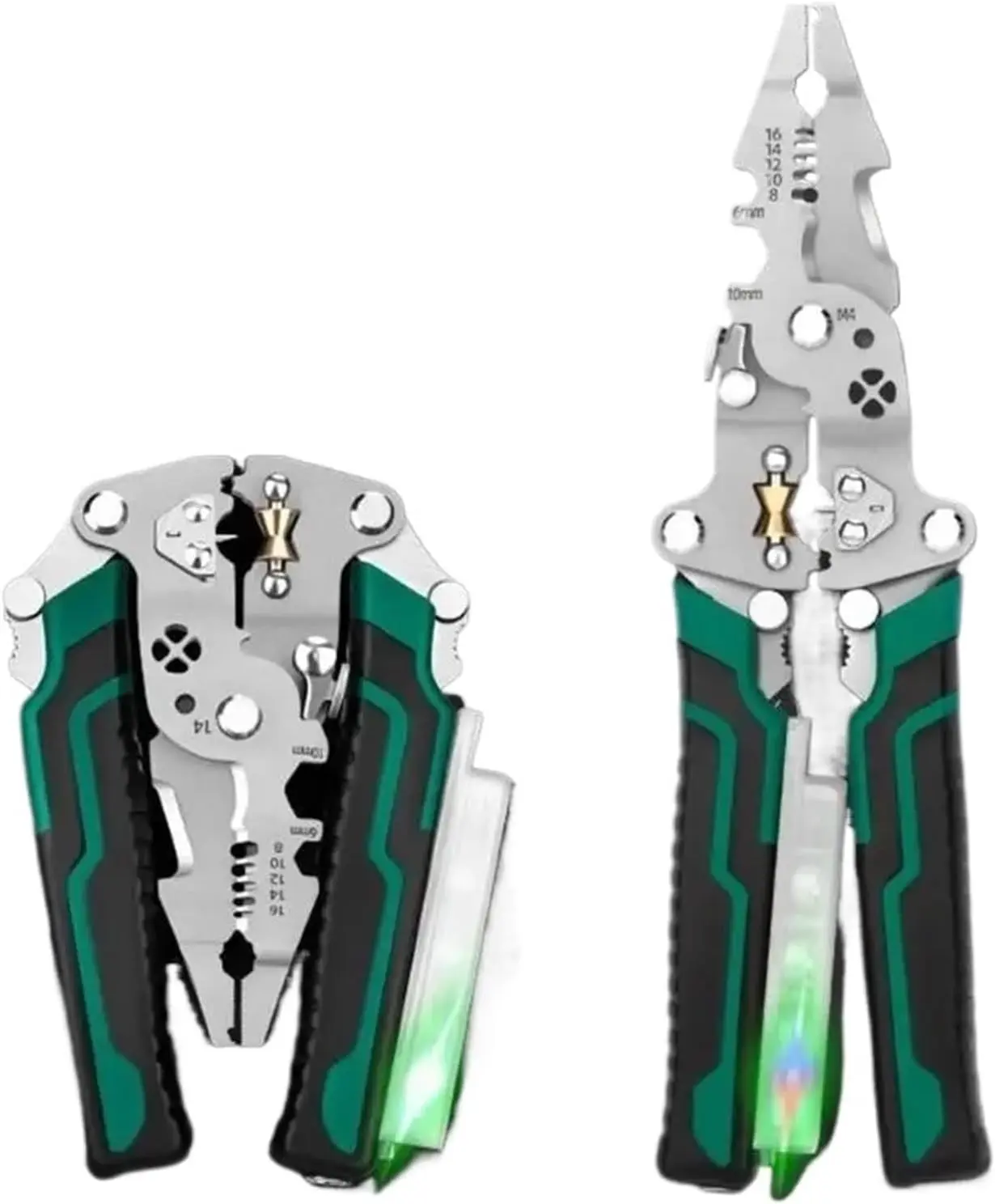 10-in-1 Foldable Wire Strippers, Hand Tools with Electricity Measurement Function for Cutting and Pulling Wires