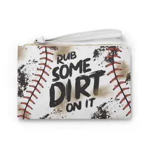 Baseball Clutch Bag - "Rub Some Dirt On It" - Sports Accessory, Gift for Athletes, Coach Gift, Game Day Essential, Stylish Storage