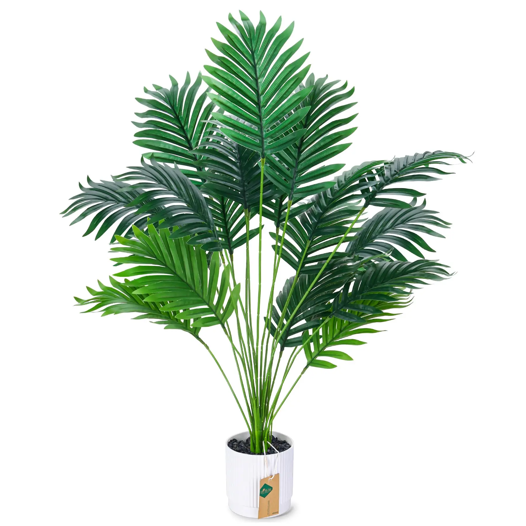 Der Rose 28'' Large Artificial Palm Tree, Decorative Faux Tropical Plant with White Pot for Indoor & Outdoor Home, Bathroom, Porch Decor for Summer Gifts, Graduation Season & Mid Year Sale Deals, summerwins Deals For You